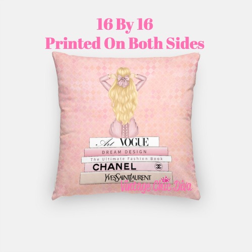 Blush Glam Fashion Girl15 Pillow Case-
