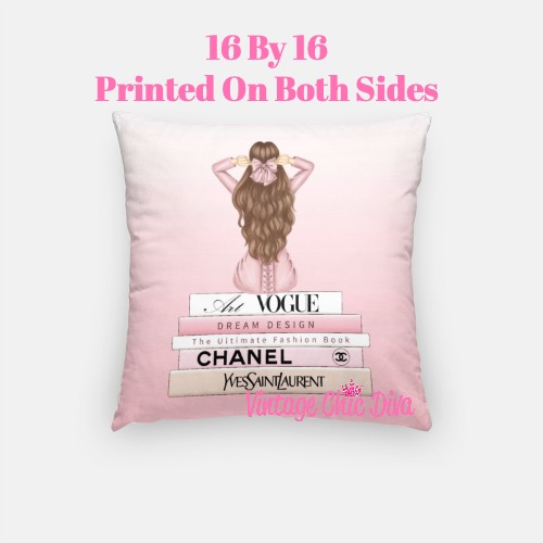 Blush Glam Fashion Girl21 Pillow Case-
