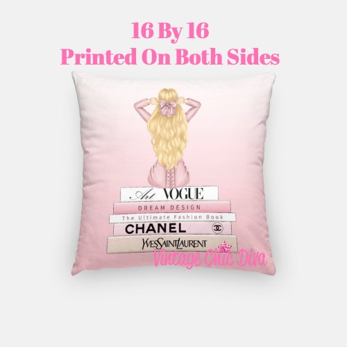 Blush Glam Fashion Girl23 Pillow Case-