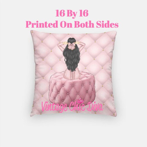 Blush Glam Fashion Girl2 Pillow Case-