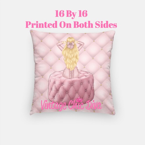 Blush Glam Fashion Girl3 Pillow Case-