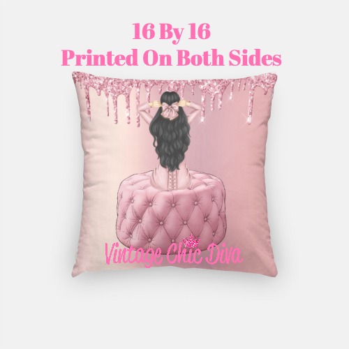 Blush Glam Fashion Girl6 Pillow Case-