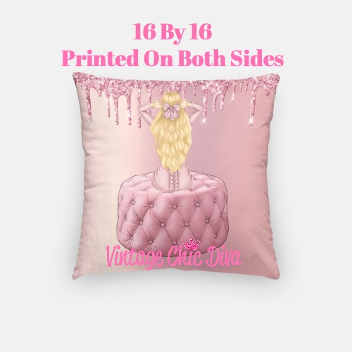 Blush Glam Fashion Girl7 Pillow Case-