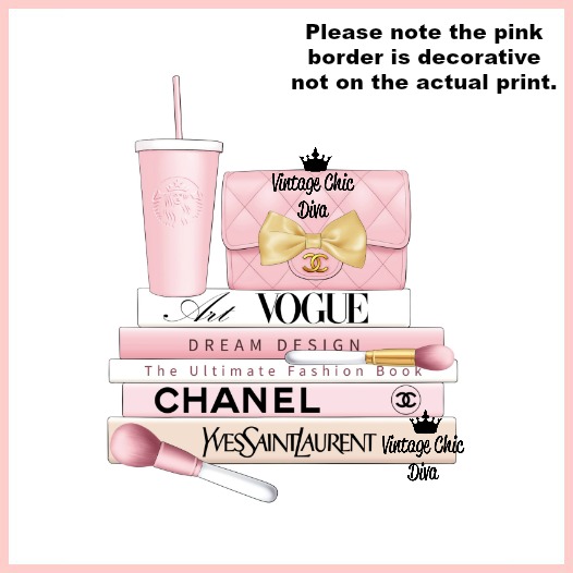 Blush Pink Chanel Starbucks Set8 Wh Bg-