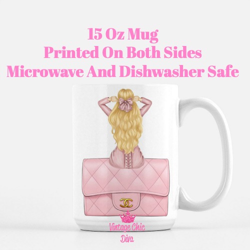 Blush Pink Fashion Girl13 Coffee Mug-