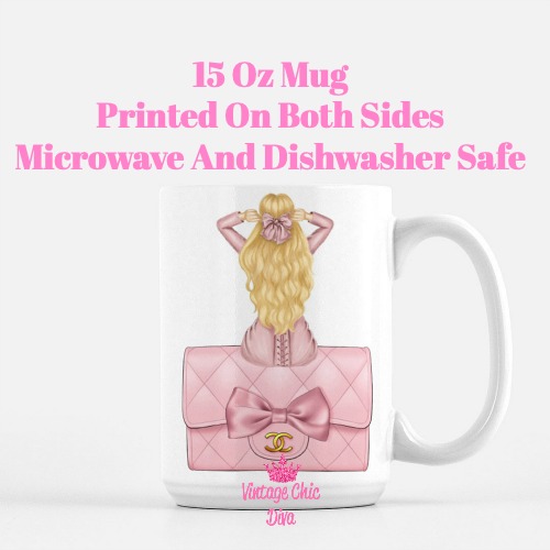 Blush Pink Fashion Girl18 Coffee Mug-