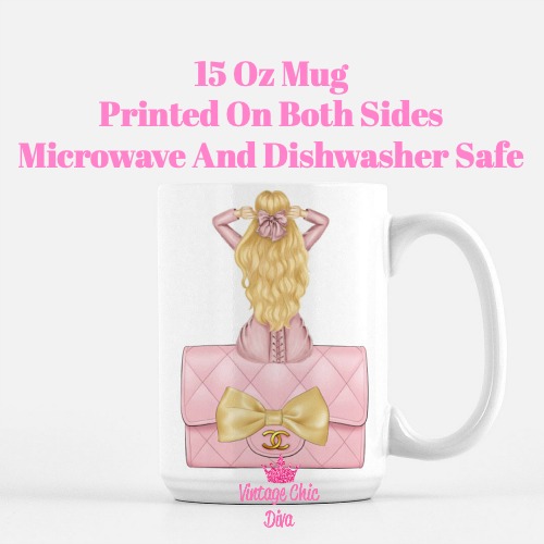 Blush Pink Fashion Girl23 Coffee Mug-