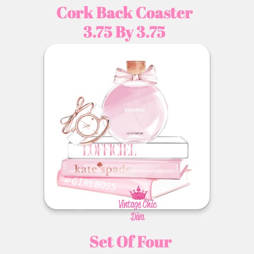 Chanel Chance Pink Perfume Set2 Coaster-