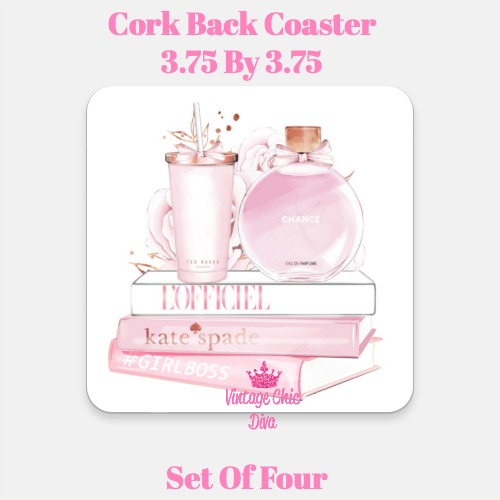 Chanel Chance Pink Perfume Set5 Coaster-