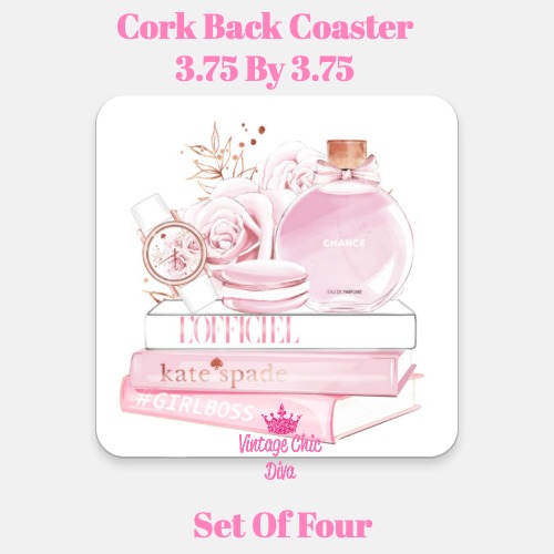 Chanel Chance Pink Perfume Set6 Coaster-