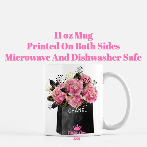 Chanel Flower Shopping Bag Coffee Mug-