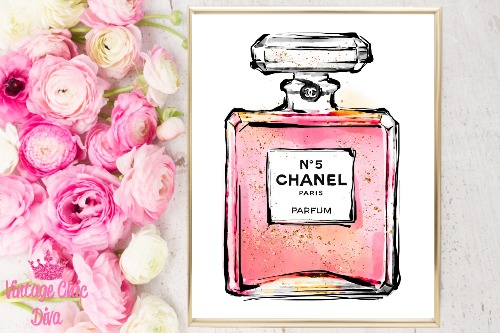 Chanel Perfume 5 White Background-