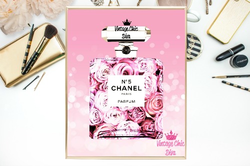 Chanel Perfume Floral Pink Bokeh Background-