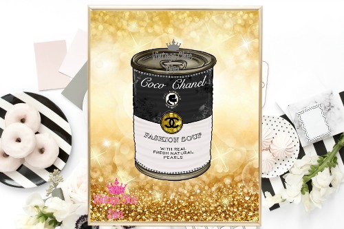 Chanel Soup Gold Diamond Bokeh Background-