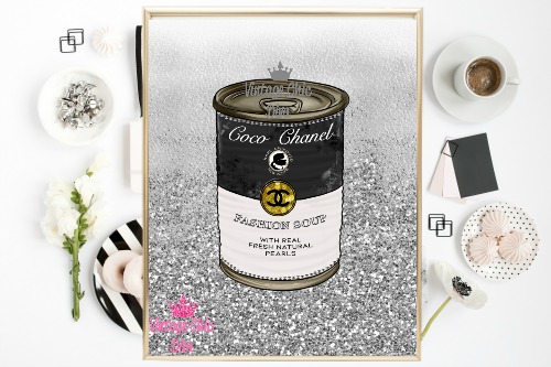 Chanel Soup Silver Glitter Background-