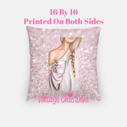 Fashion Coffee Girl2 Pillow Case-