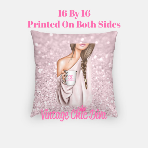 Fashion Coffee Girl3 Pillow Case-