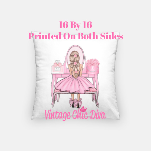 Flower Vanity Girl3 Pillow Case-