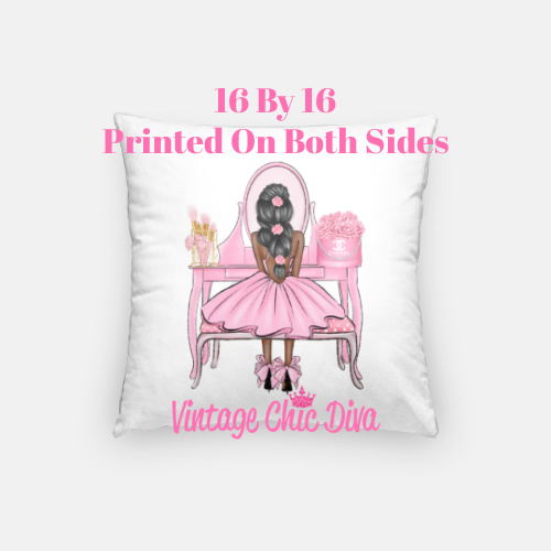 Flower Vanity Girl8 Pillow Case-