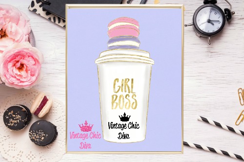 Girl Boss Cup Purple Background-
