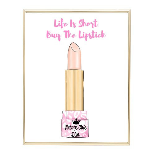 Glam Animal Print Lipstick2 Wh Bg-