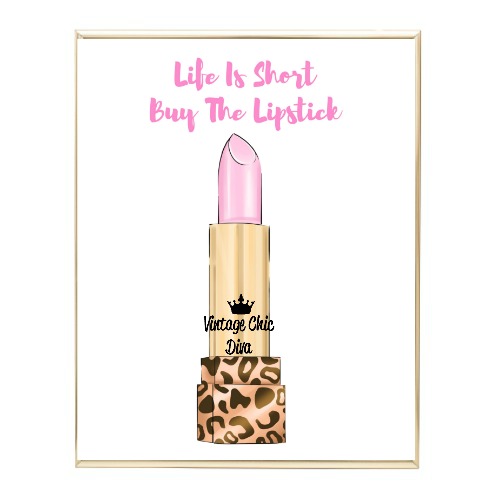Glam Animal Print Lipstick3 Wh Bg-