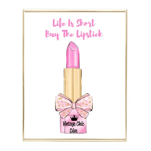 Glam Animal Print Lipstick4 Wh Bg-