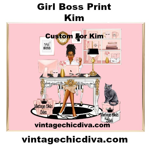 Custom Girl Boss Wall Print Kim-