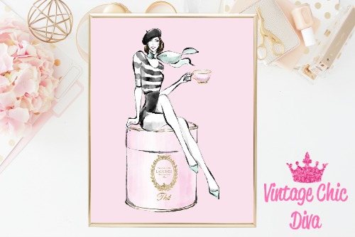 Laduree Paris Girl Tea Box Pink Background-