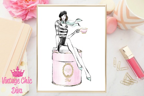 Laduree Paris Girl Tea Box White Background-