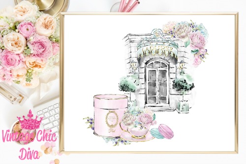 Laduree Paris Store Set White Background-