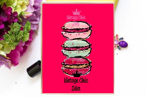 Macaron Set Red Background-