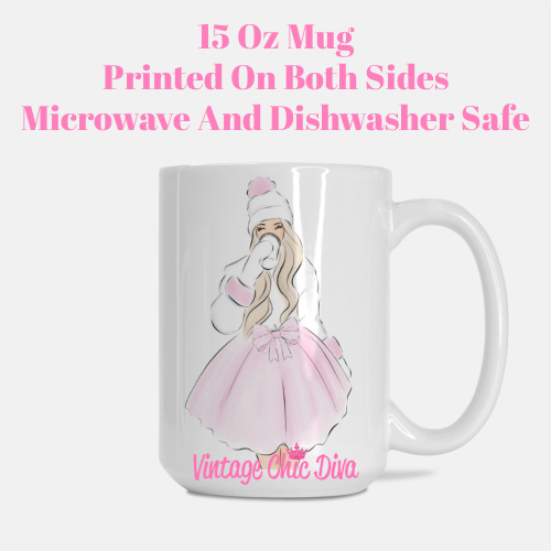 Pink Bow Cmas Girl2 Coffee Mug-