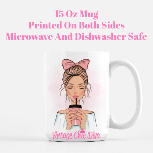 Pink Bow Coffee Girl1 Coffee Mug-