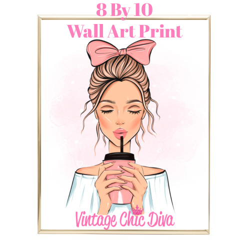 Pink Bow Coffee Girl1-