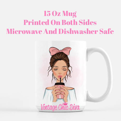 Pink Bow Coffee Girl2 Coffee Mug-