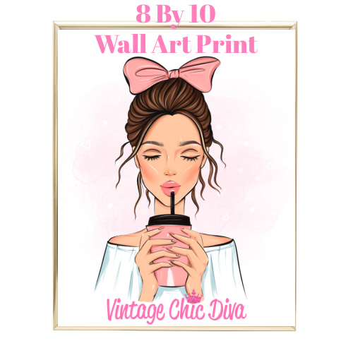 Pink Bow Coffee Girl2-