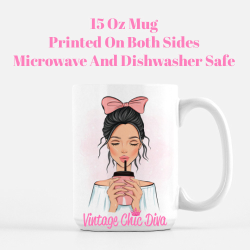 Pink Bow Coffee Girl3 Coffee Mug-