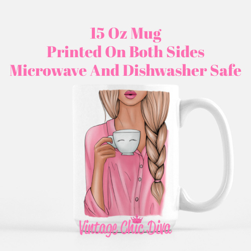 Pink Coffee Girl1 Coffee Mug-