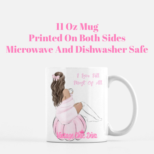 Pink Fall Bow Girl13 Coffee Mug-