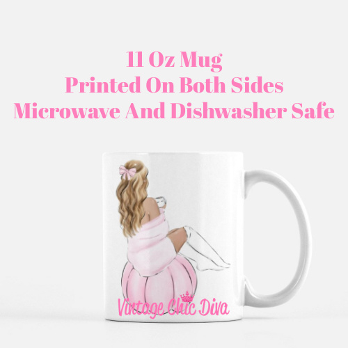 Pink Fall Bow Girl2 Coffee Mug-