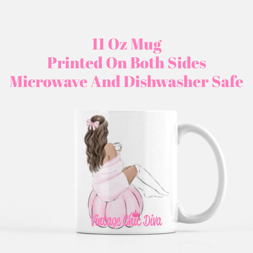 Pink Fall Bow Girl3 Coffee Mug-