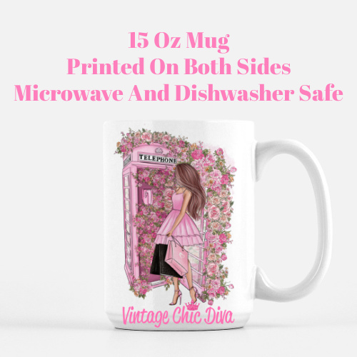 Pink Fashion Phone Girl1 Coffee Mug-