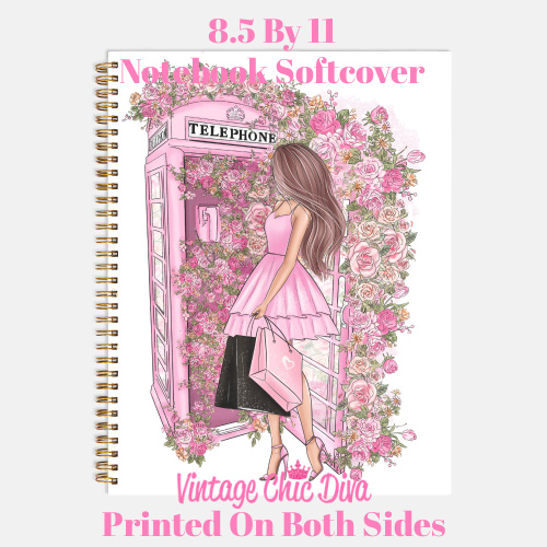 Pink Fashion Phone Girl1 Notebook-