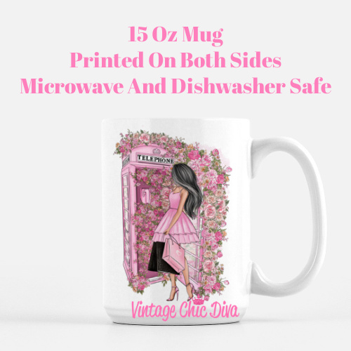 Pink Fashion Phone Girl2 Coffee Mug-