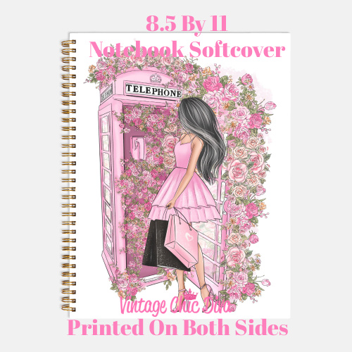 Pink Fashion Phone Girl2 Notebook-