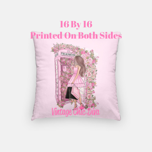 Pink Fashion Phone Girl2 Pillow Case-