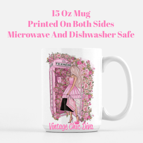 Pink Fashion Phone Girl3 Coffee Mug-