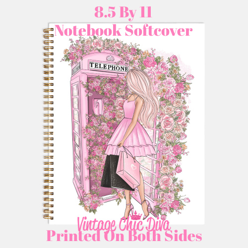 Pink Fashion Phone Girl3 Notebook-