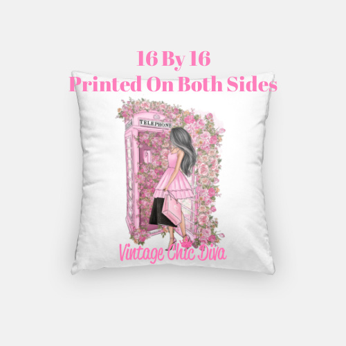 Pink Fashion Phone Girl3 Pillow Case-